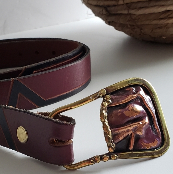 Vintage Boho Western leather belt - Picture 4 of 8